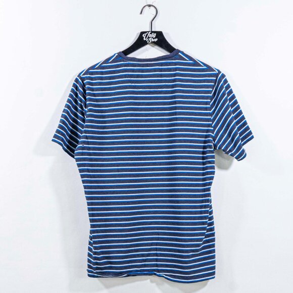 Barbour Striped Spell Out T-Shirt Surf Skate Medium Preppy Y2K Streetwear - Picture 2 of 9